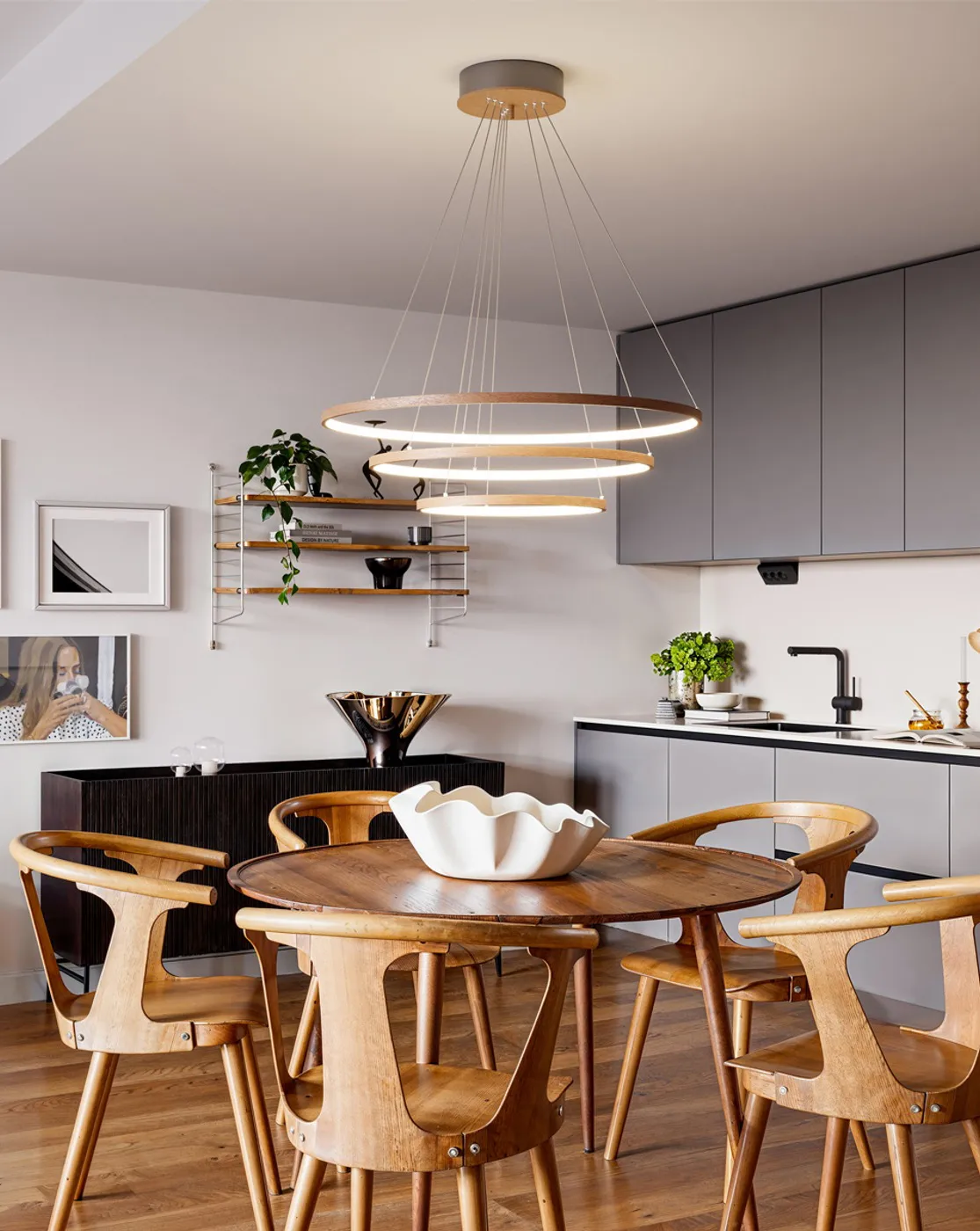 Trione plafondlamp Ø80 cm, Walnoot By Rydéns