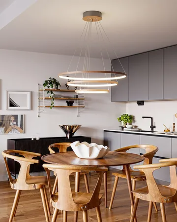 Trione plafondlamp Ø80 cm - Walnoot - By Rydéns