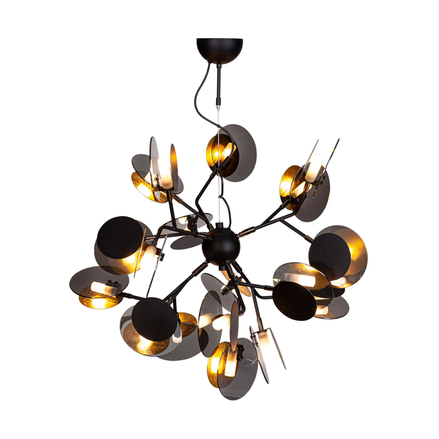 Turno hanglamp Ø80 cm, Mat zwart-goud By Rydéns