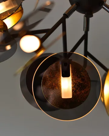 Turno hanglamp Ø80 cm - Mat zwart-goud - By Rydéns