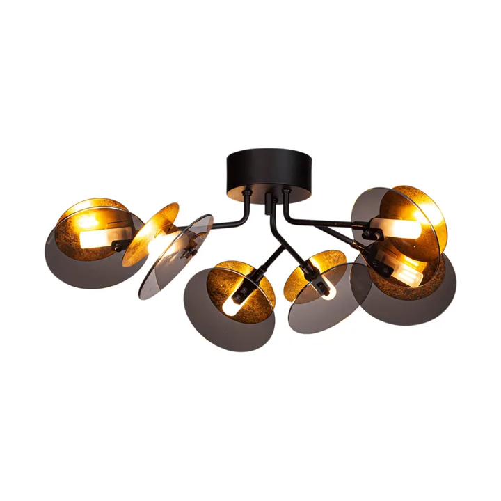 Turno plafondlamp Ø66 cm - Mat zwart-goud - By Rydéns