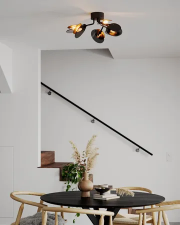 Turno plafondlamp Ø66 cm - Mat zwart-goud - By Rydéns
