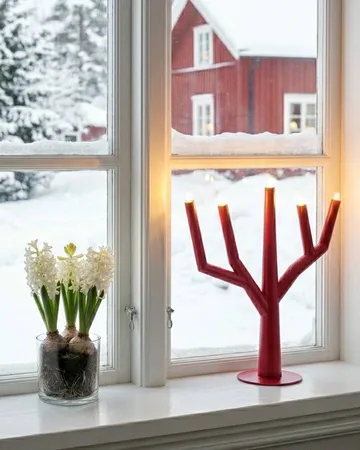 Winter Ruby adventskandelaar - Oxidrood - By Rydéns