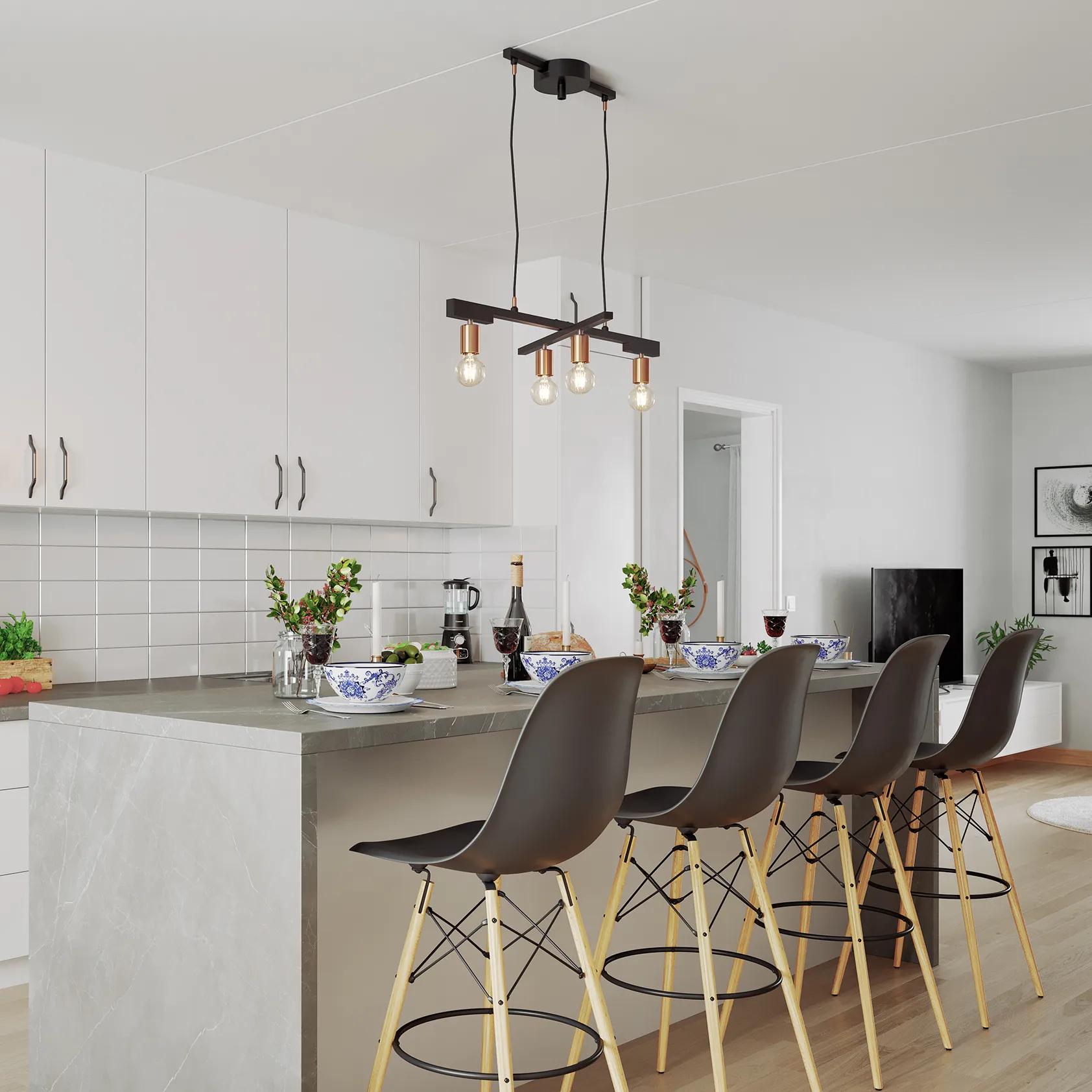 Zeona plafondlamp, Mat zwart By Rydéns