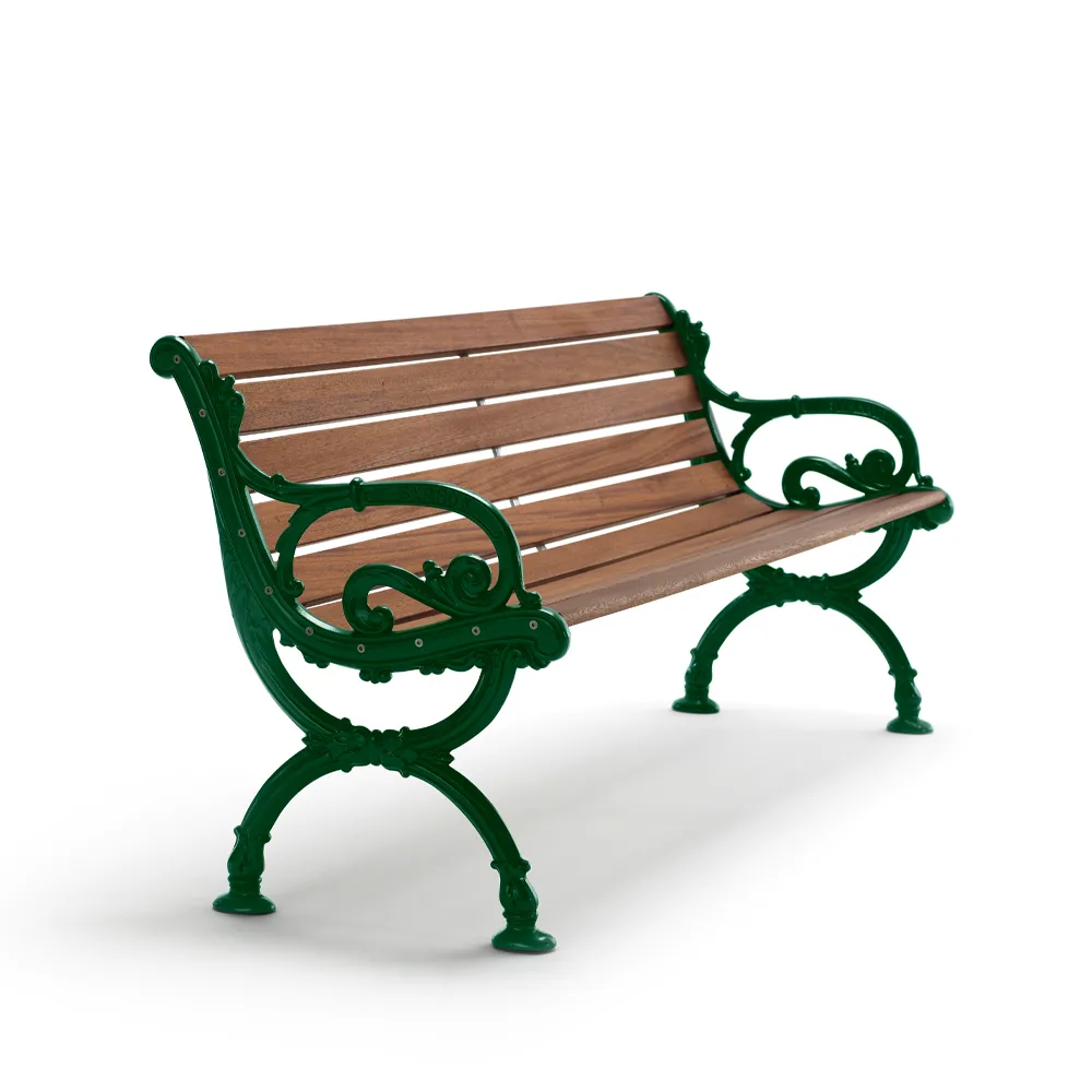 Byarum bank, Mahonie, groen frame, 155 cm Byarums bruk