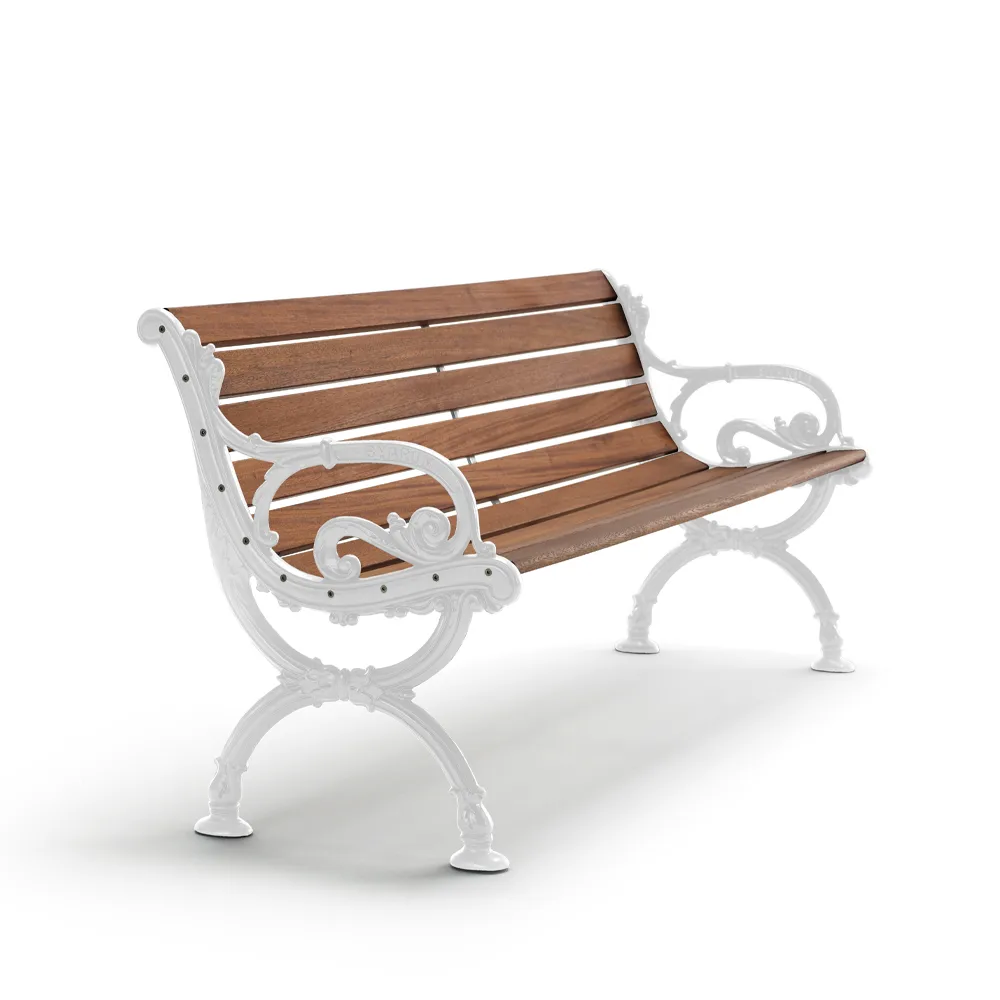 Byarum bank, Mahonie, wit frame, 155 cm Byarums bruk