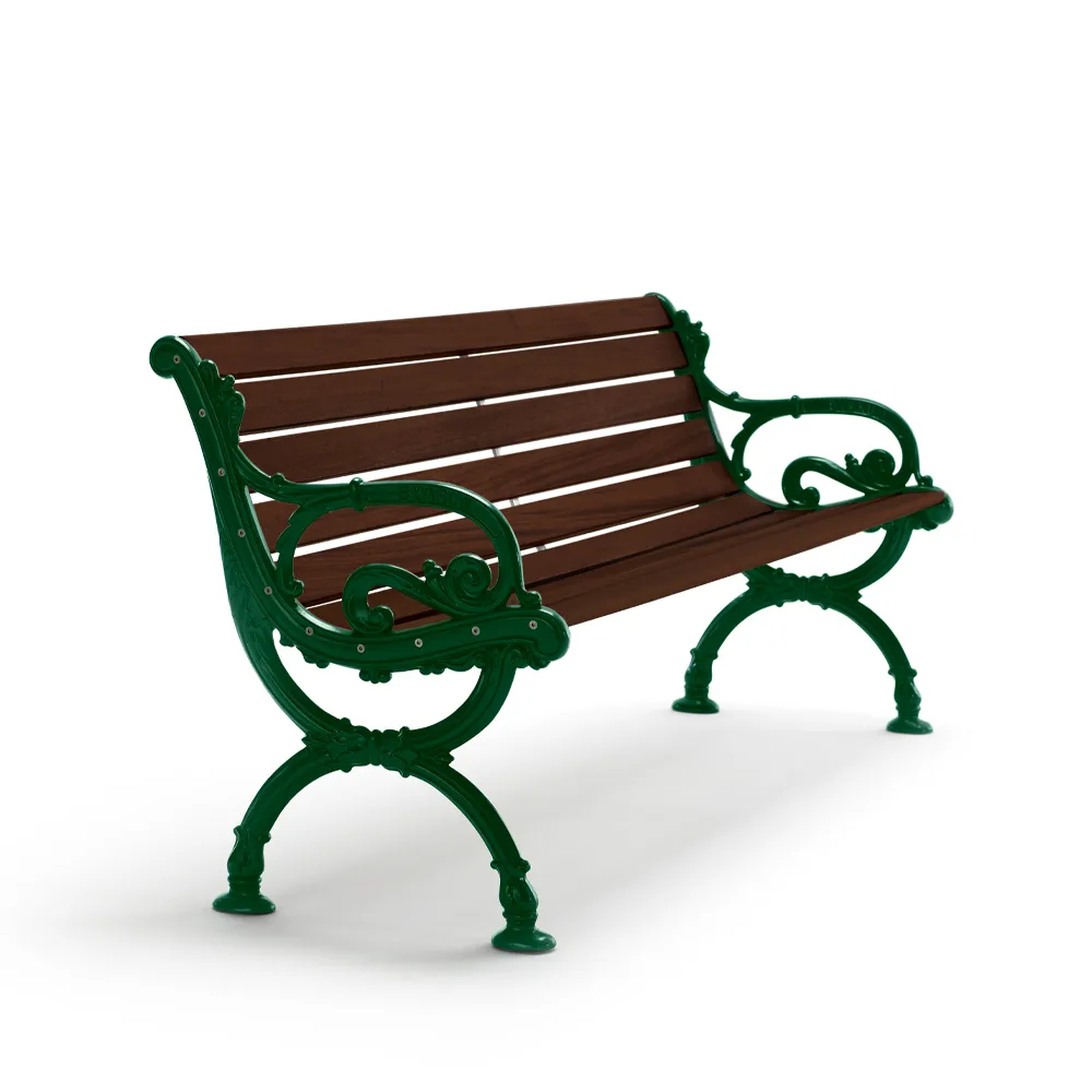 Byarum bank, Sparrenhout bruine beits, groen frame, 155 cm Byarums bruk