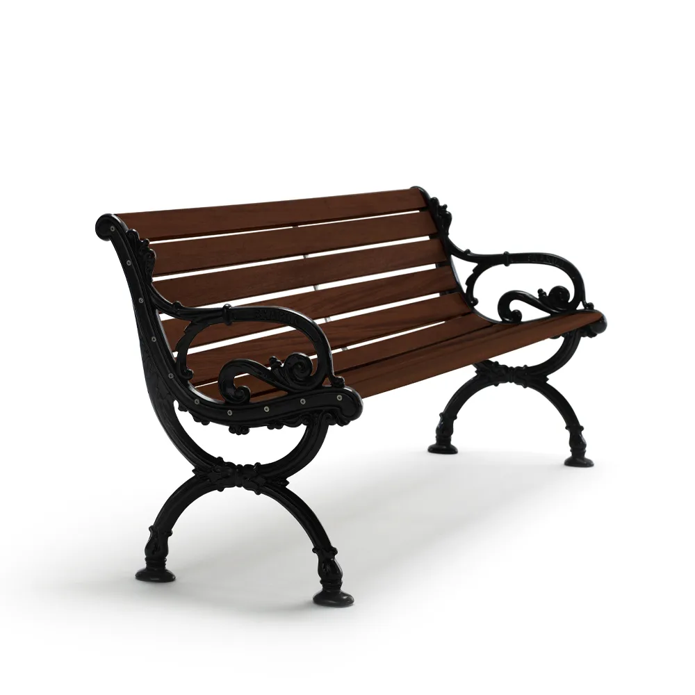 Byarum bank, Sparrenhout bruine beits, zwart frame, 155 cm Byarums bruk