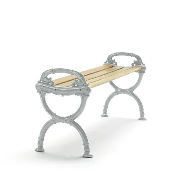 Byarum bank - Sparrenhout geïmpregneerd ruw aluminium frame - Byarums bruk