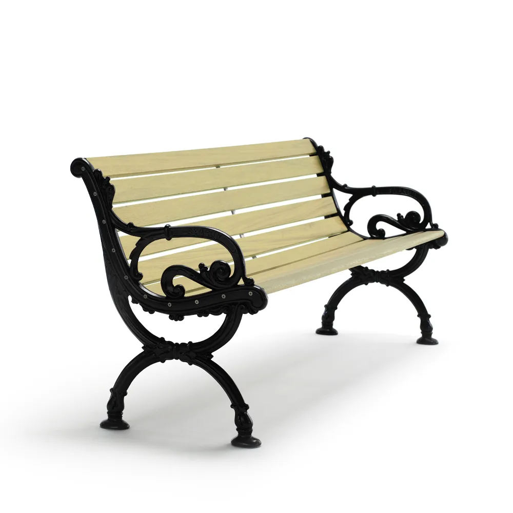 Byarum bank, Sparrenhout geïmpregneerd, zwart frame, 155 cm Byarums bruk