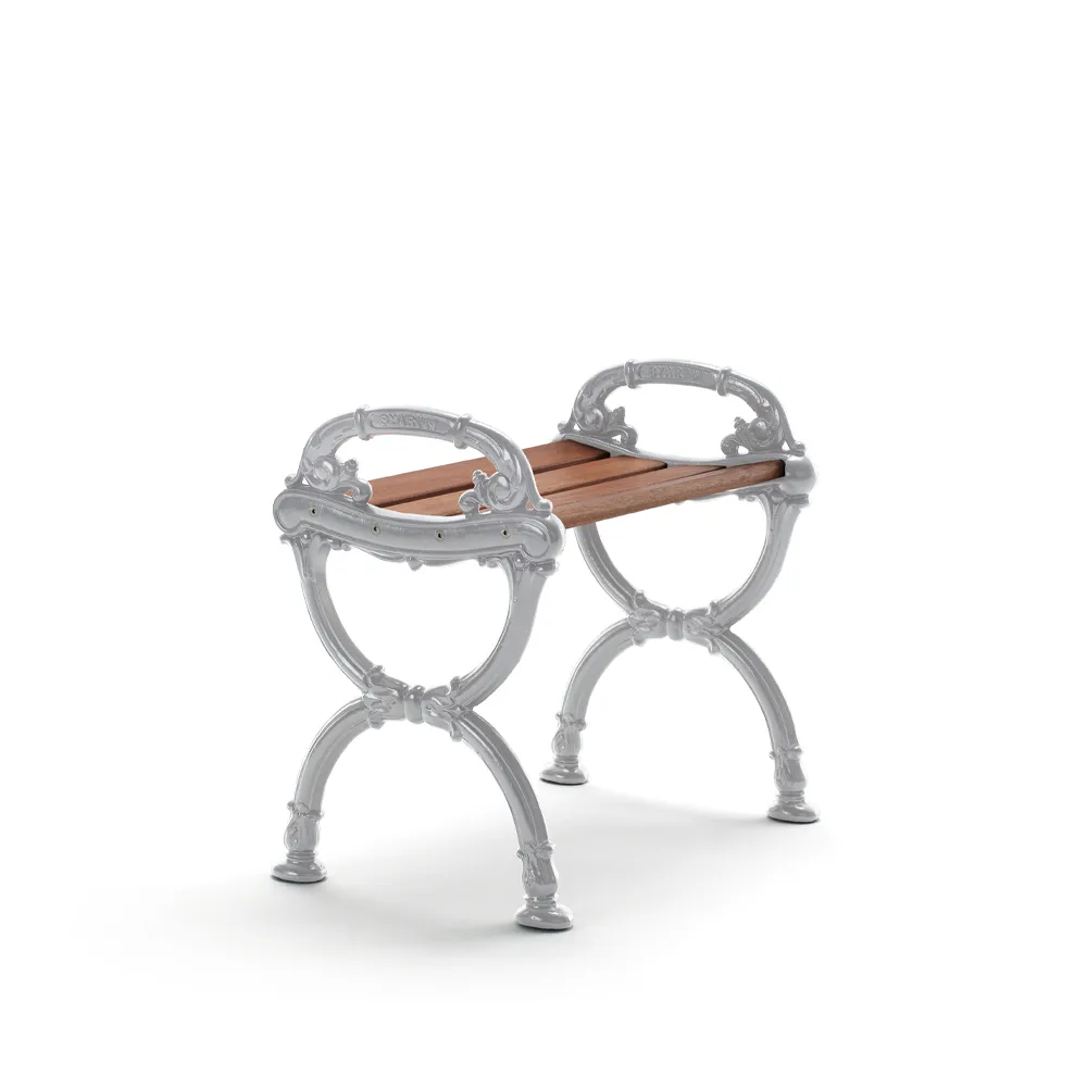 Byarum kruk, Mahonie, onbewerkt aluminium frame Byarums bruk