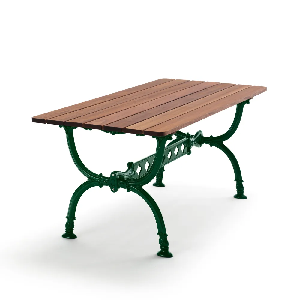 Byarum tafel 142x72 cm, Mahonie, groen frame Byarums bruk