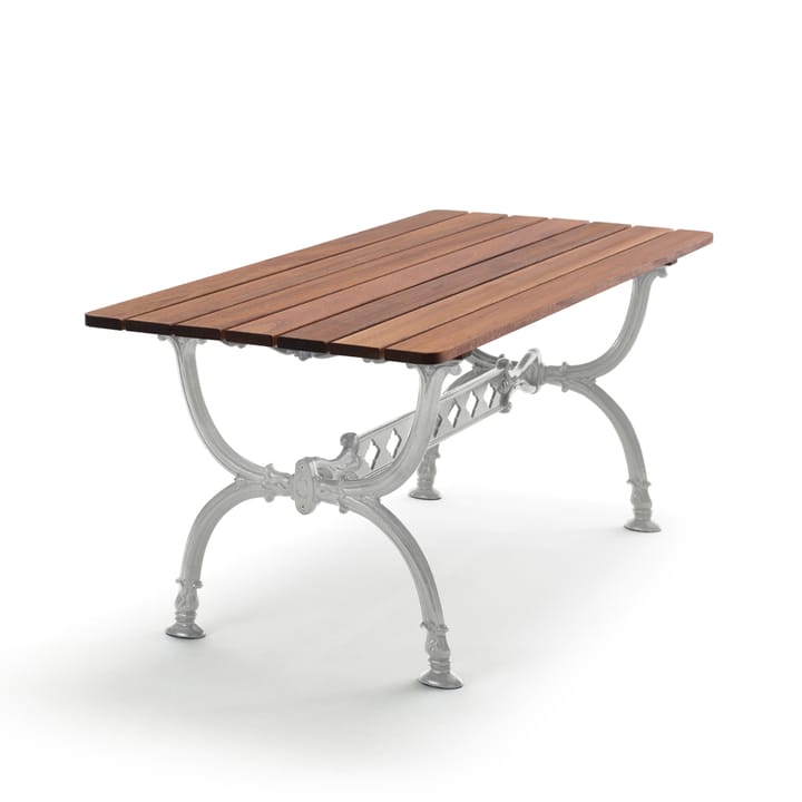 Byarum tafel 142x72 cm - Mahonie, ruw aluminium frame  - Byarums bruk