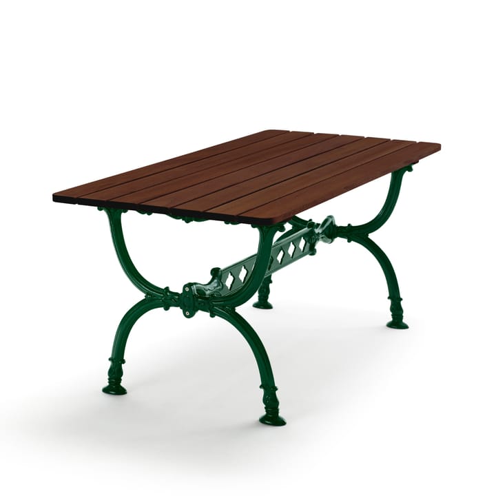 Byarum tafel 142x72 cm - Sparrenhout bruine beits, groen frame - Byarums bruk