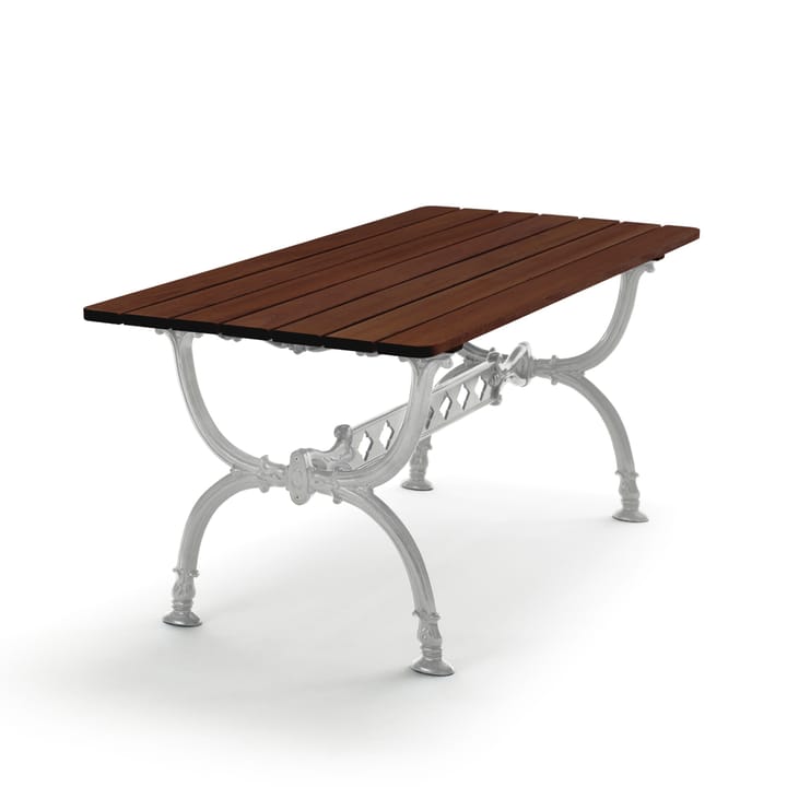 Byarum tafel 142x72 cm - Sparrenhout gebeitst, ruw aluminium frame - Byarums bruk