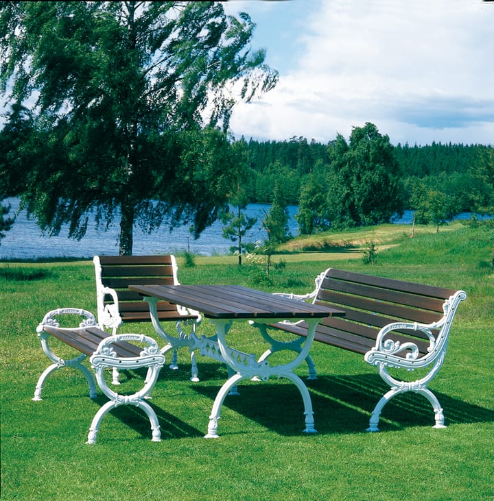 Byarum tafel 142x72 cm, Sparrenhout geïmpregneerd, groen frame Byarums bruk