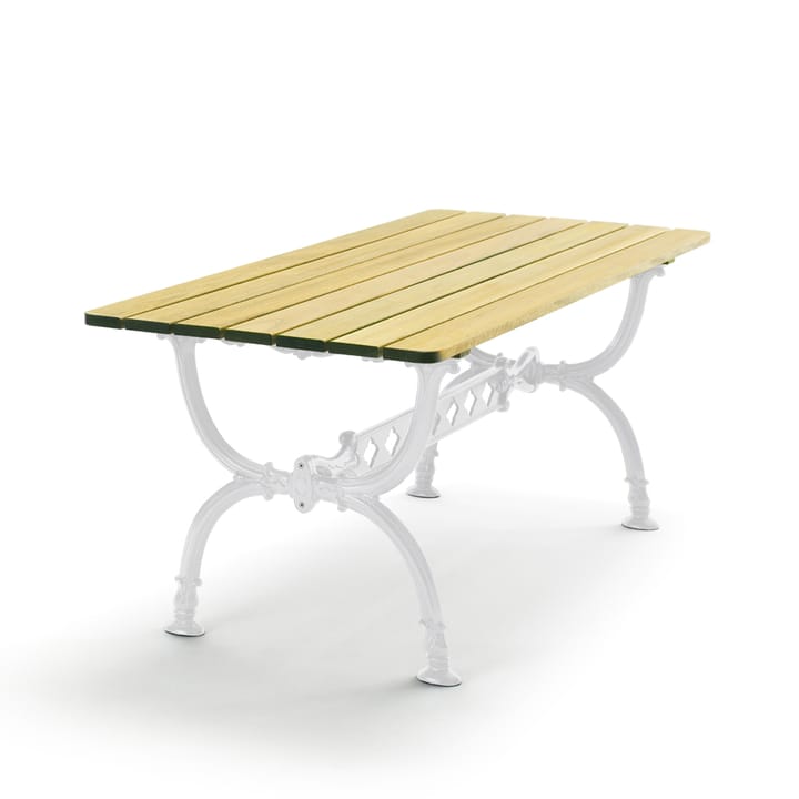 Byarum tafel 142x72 cm - Sparrenhout geïmpregneerd, wit frame - Byarums bruk