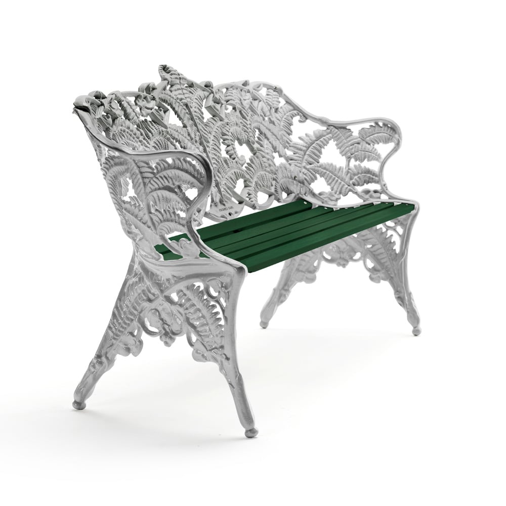 Byarums bruk Classic bank Groen, onbewerkt aluminium frame