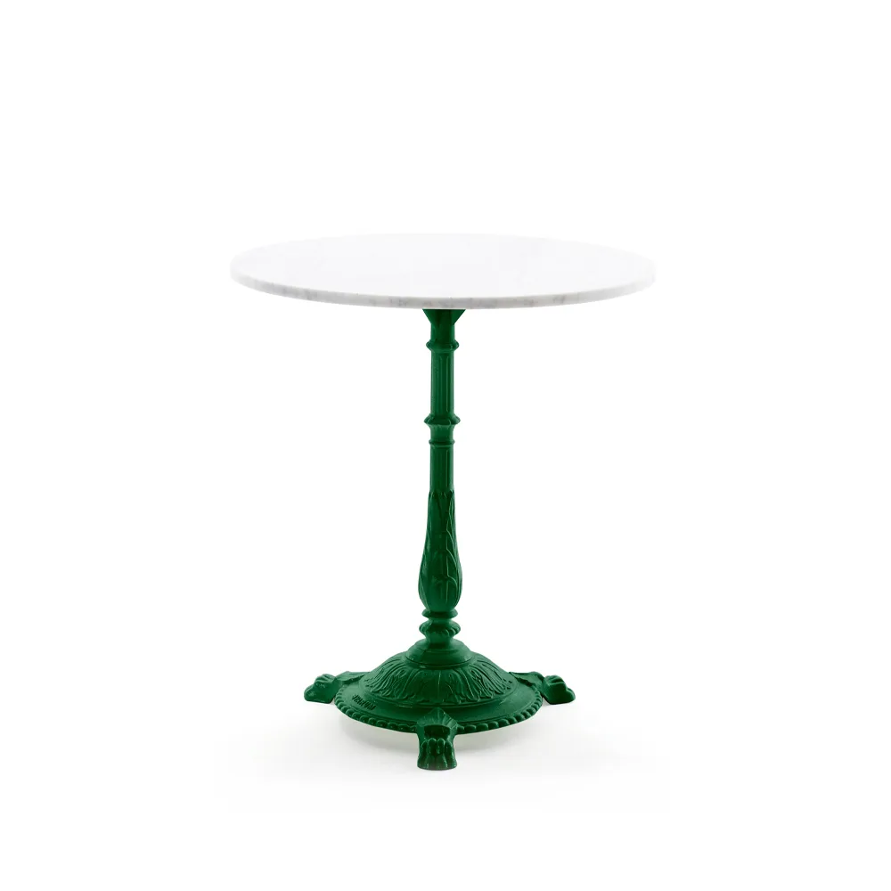 Classic bijzettafel, Marmer wit, groen frame Byarums bruk