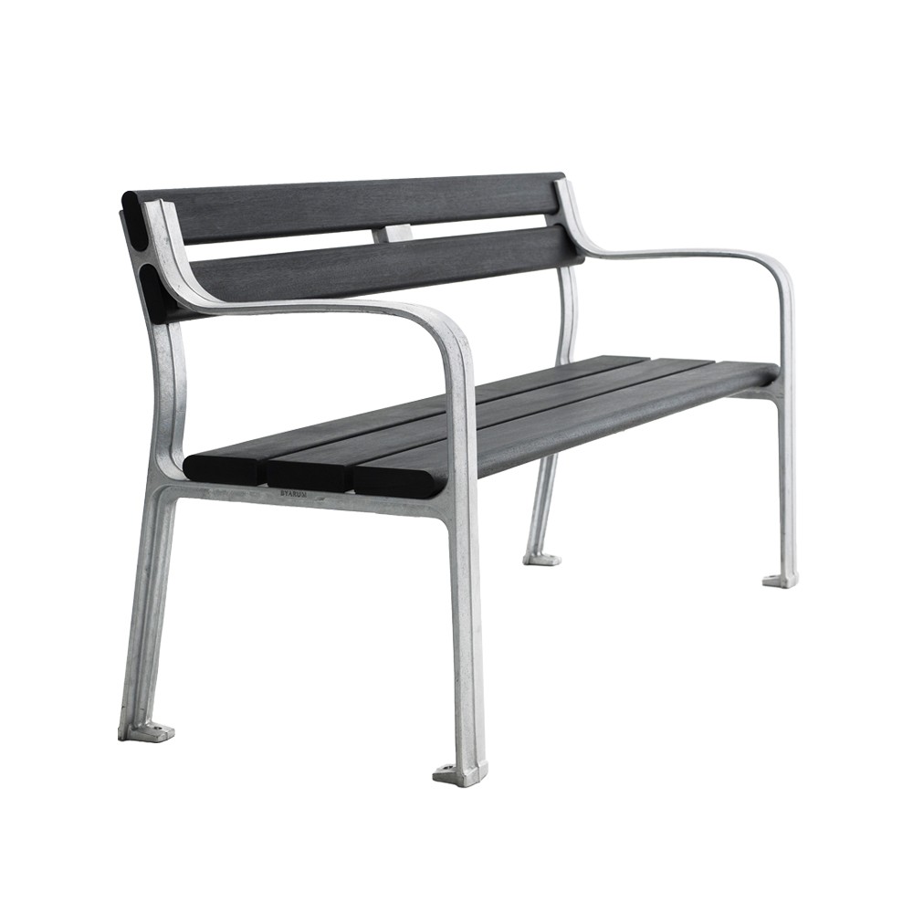 Byarums bruk Joy bank Mahonie zwarte beits, onbewerkt aluminium frame