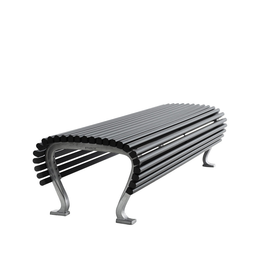 Byarums bruk Jujol bank Mahonie zwarte beits, smal, zwart frame