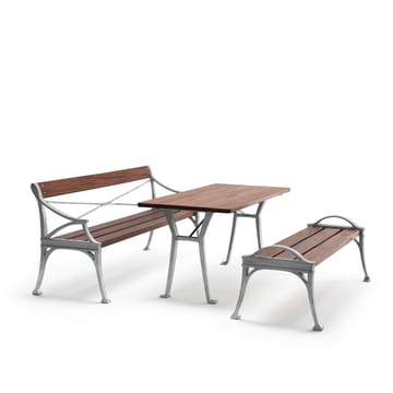 Lessebo tafel - Mahonie, onbewerkt aluminium frame - Byarums bruk