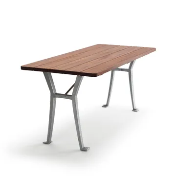Lessebo tafel - Mahonie, onbewerkt aluminium frame - Byarums bruk