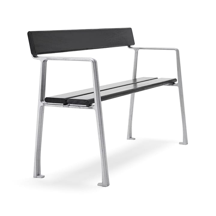 Piccolo bank - Mahonie zwarte beits, onbewerkt aluminium frame - Byarums bruk