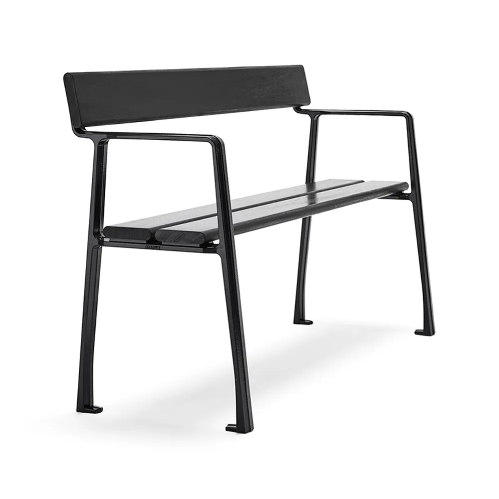 Piccolo bank, Mahonie zwarte beits, zwart frame  Byarums bruk