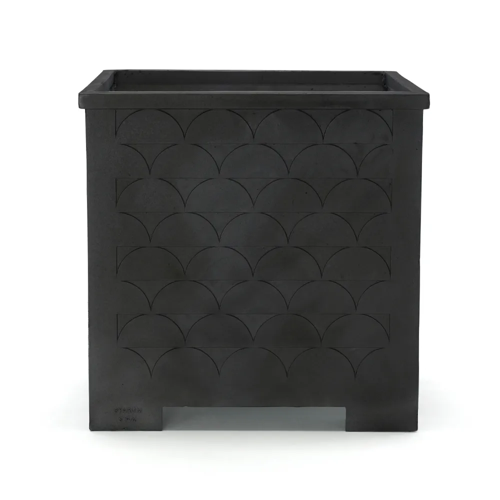 Relief bloempot, Zwart, groot Byarums bruk