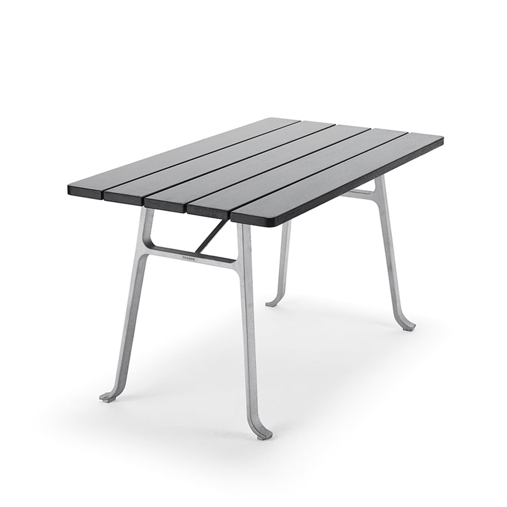 Byarums bruk Seriff tafel Mahonie zwarte beits,onbewerkt aluminium frame