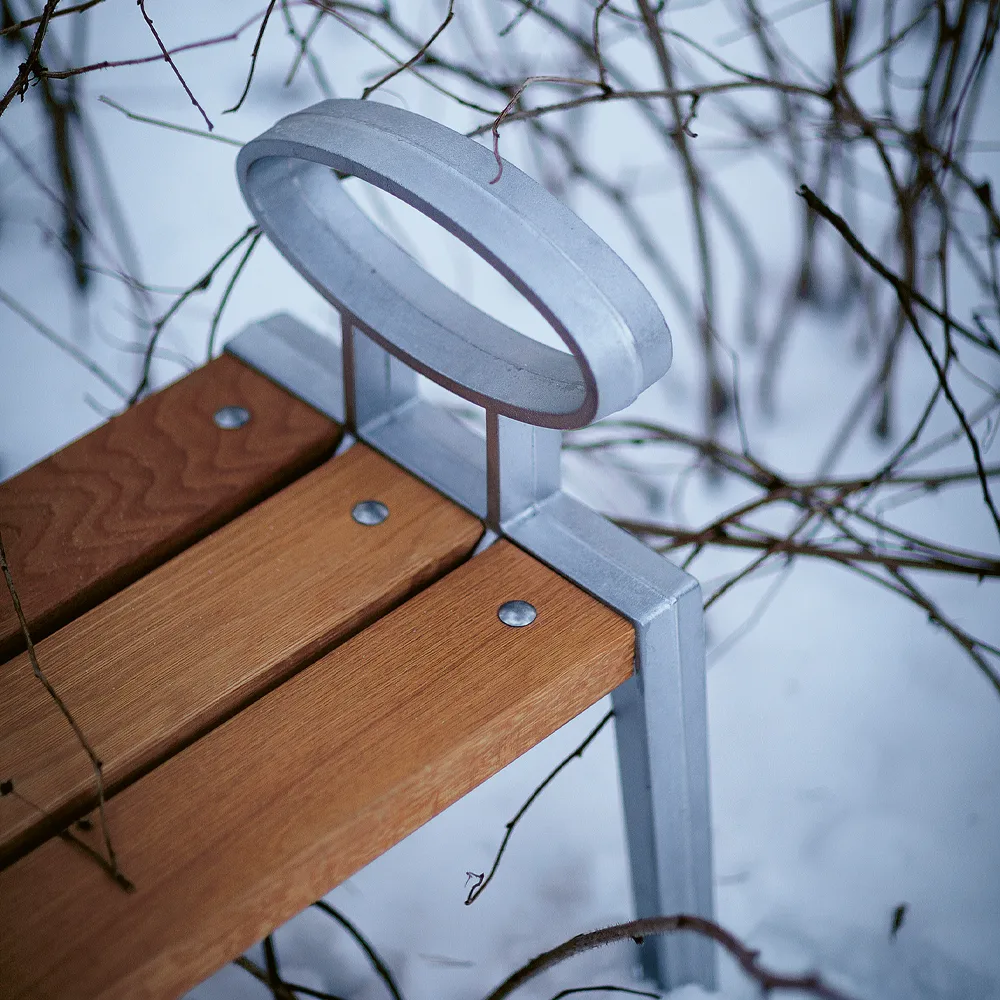 Skillinge bank, Eikenolie, ruw aluminiums frame Byarums bruk