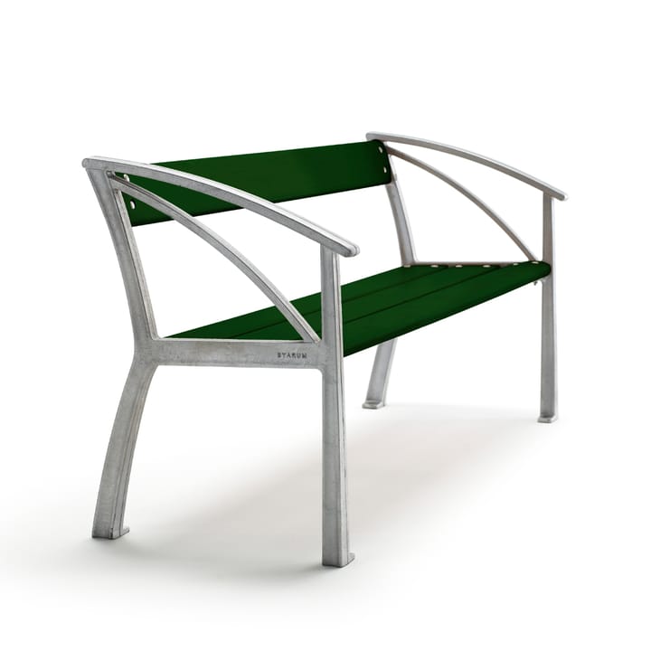 Vasa bank, Groen, onbewerkt aluminium frame Byarums bruk