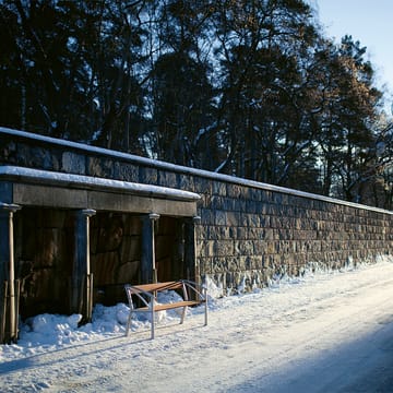 Vasa bank - Mahonie, onbewerkt aluminium frame - Byarums bruk