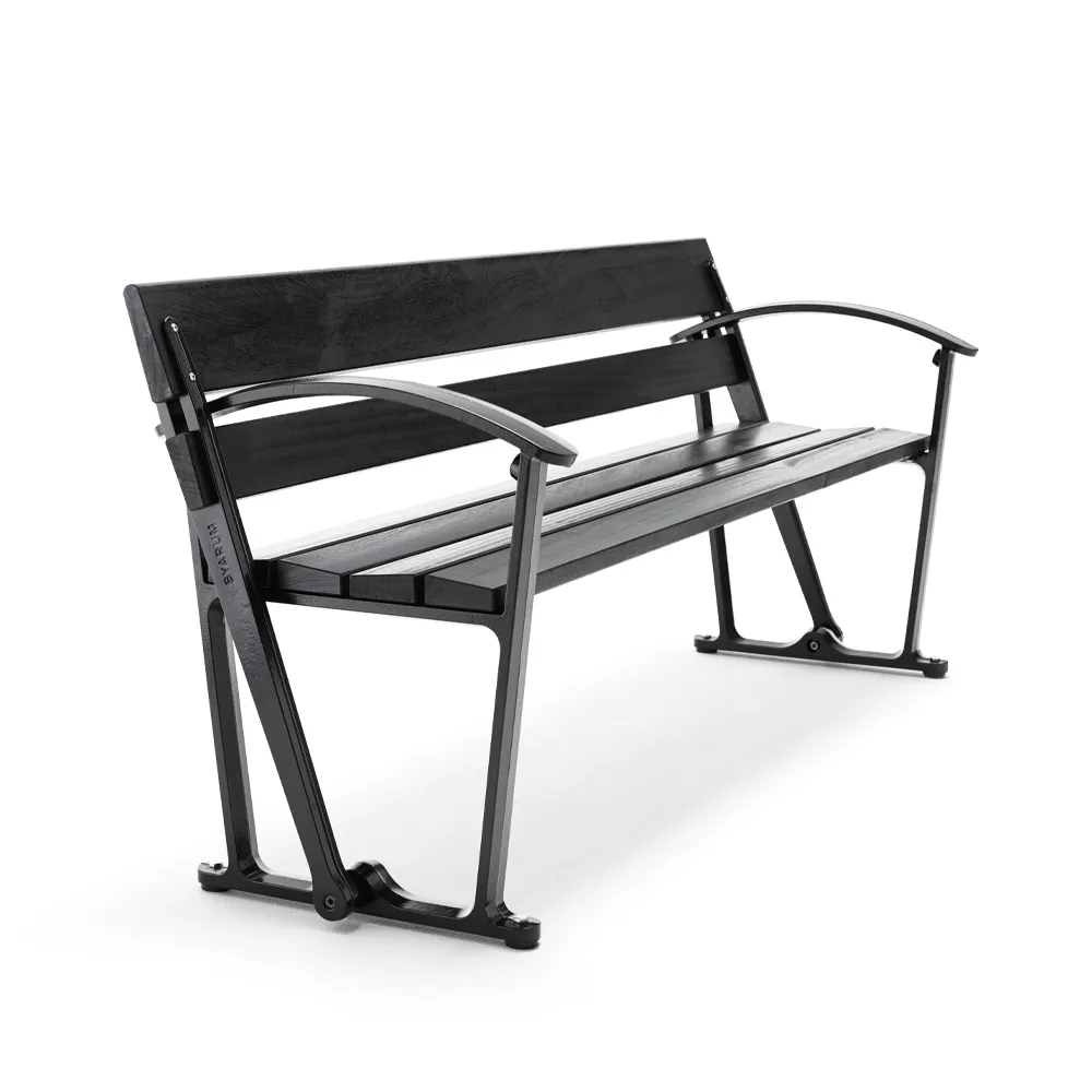 Waterloo bank, Mahonie zwarte beits, zwart frame Byarums bruk