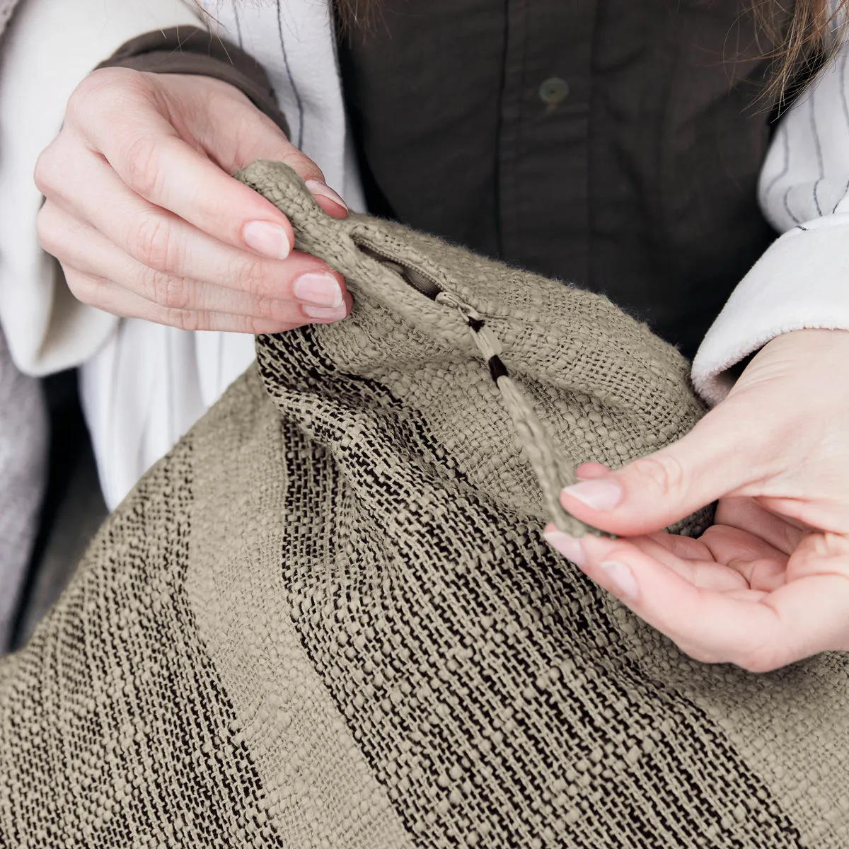 Ashild kussenhoes 60x60 cm, Haze-coal byNORD