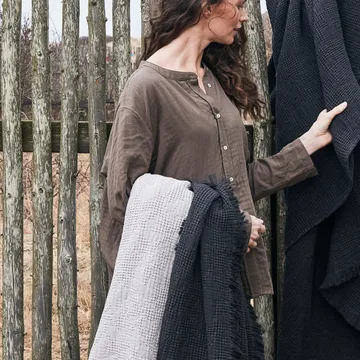 Hilda sprei 170x180 cm - Coal - byNORD