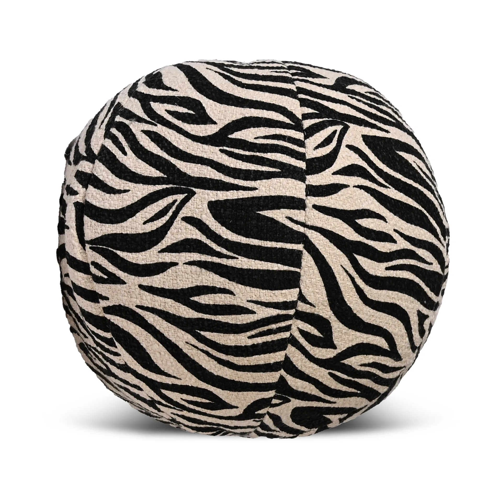 Anima kussen Ø35 cm, Zebra-zwart Byon