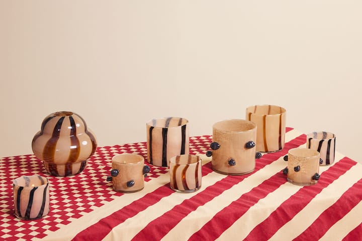 Arlo kaarsenhouder M Ø15 cm, Beige-zwart Byon