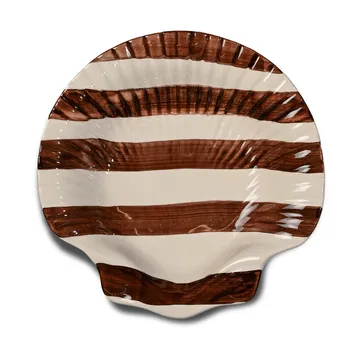 Armona Stripe bord 23,5x23,5 cm - Donkerbruin-wit - Byon