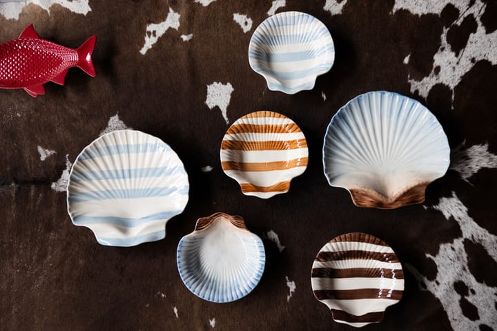Armona Stripe bord 23,5x23,5 cm, Lichtbruin-wit Byon