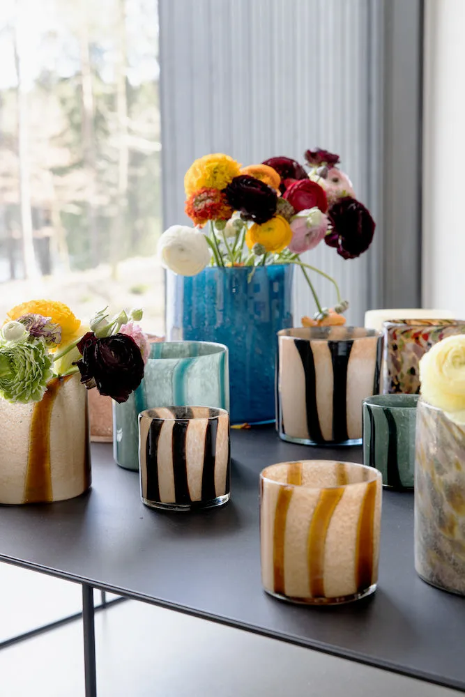 Calore theelicht-vaas M Ø15 cm, Brown-beige Byon