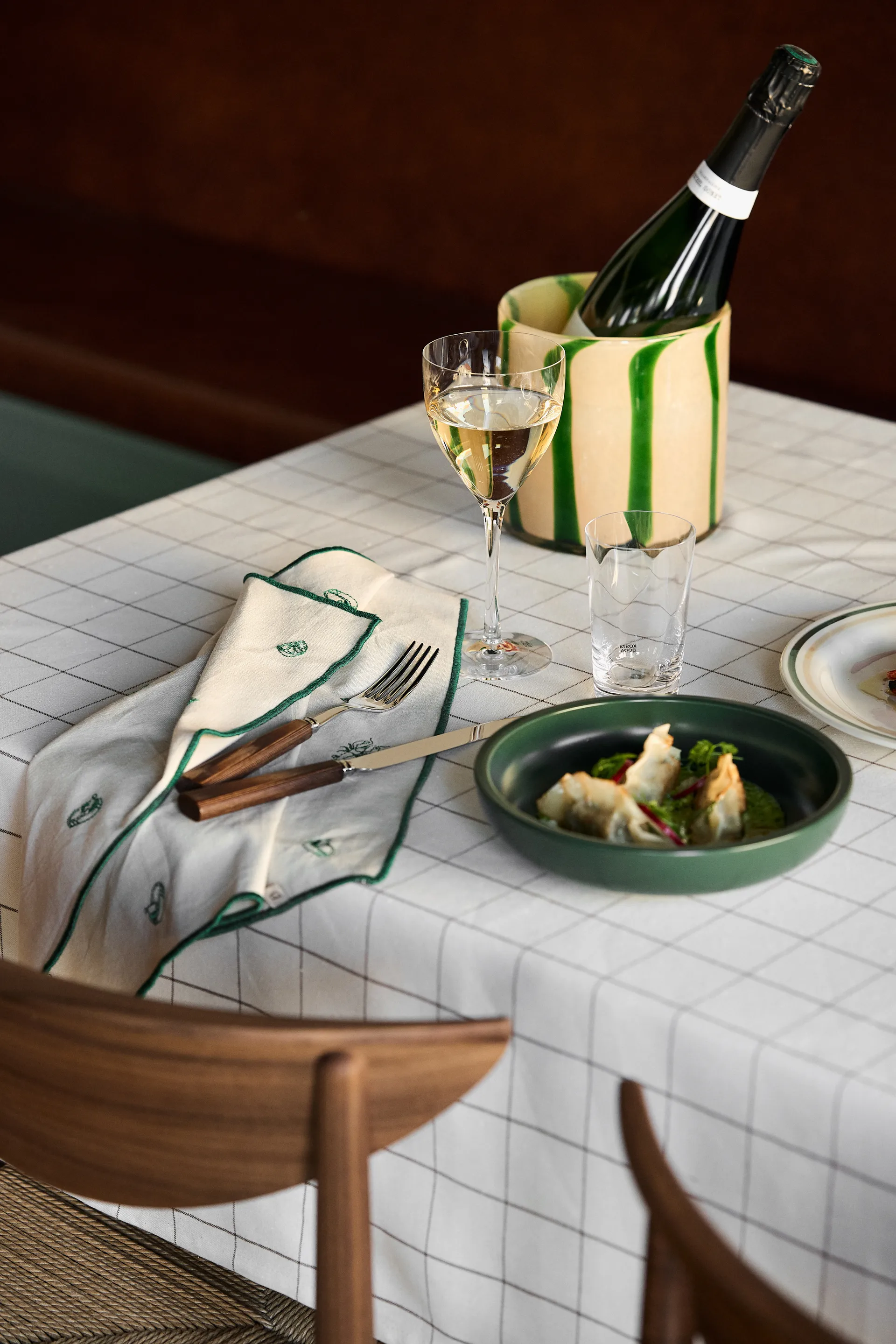 Calore theelicht-vaas M Ø15 cm, Green-beige Byon