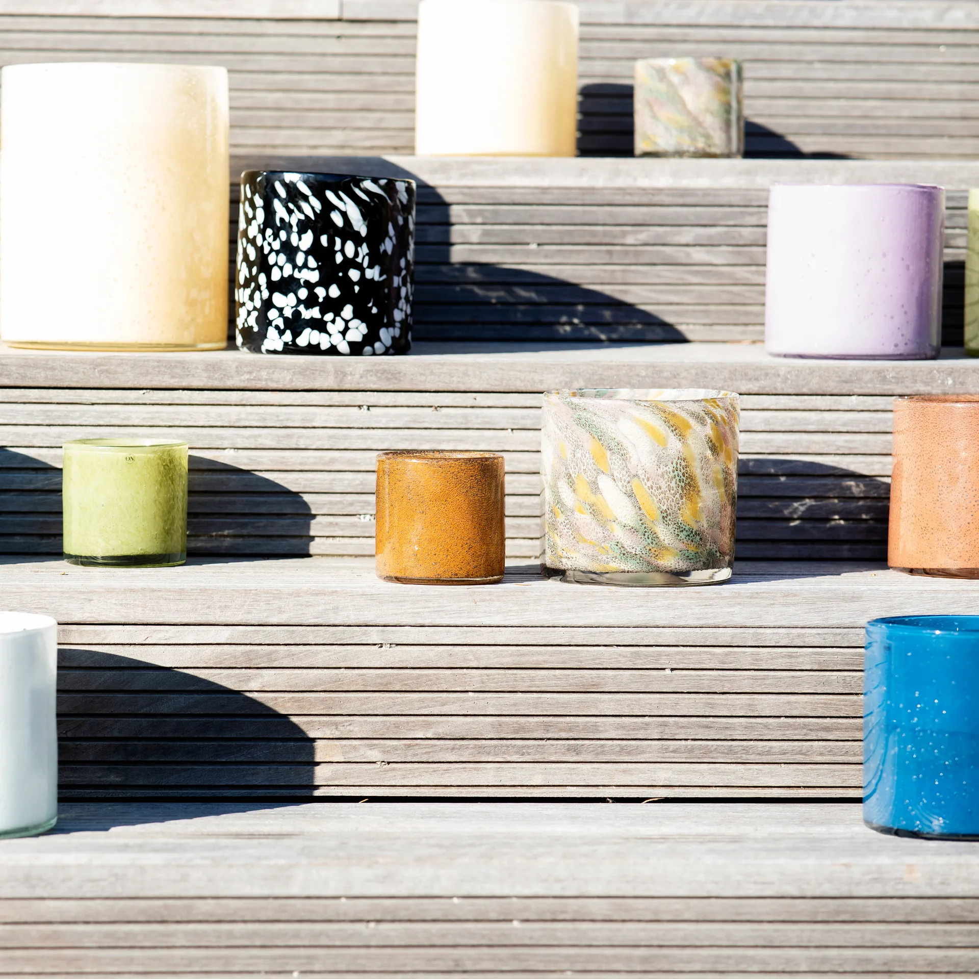 Calore waxinelichtjeshouder XS Ø10 cm, Multi (yellow-green-pink) Byon