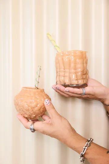 Corallo vaas mini 11x11x8 cm - Perzik - Byon