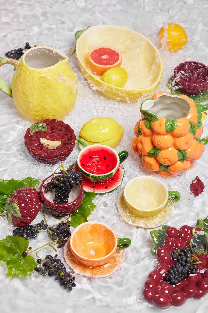 Druif schaal met deksel, Paars Byon