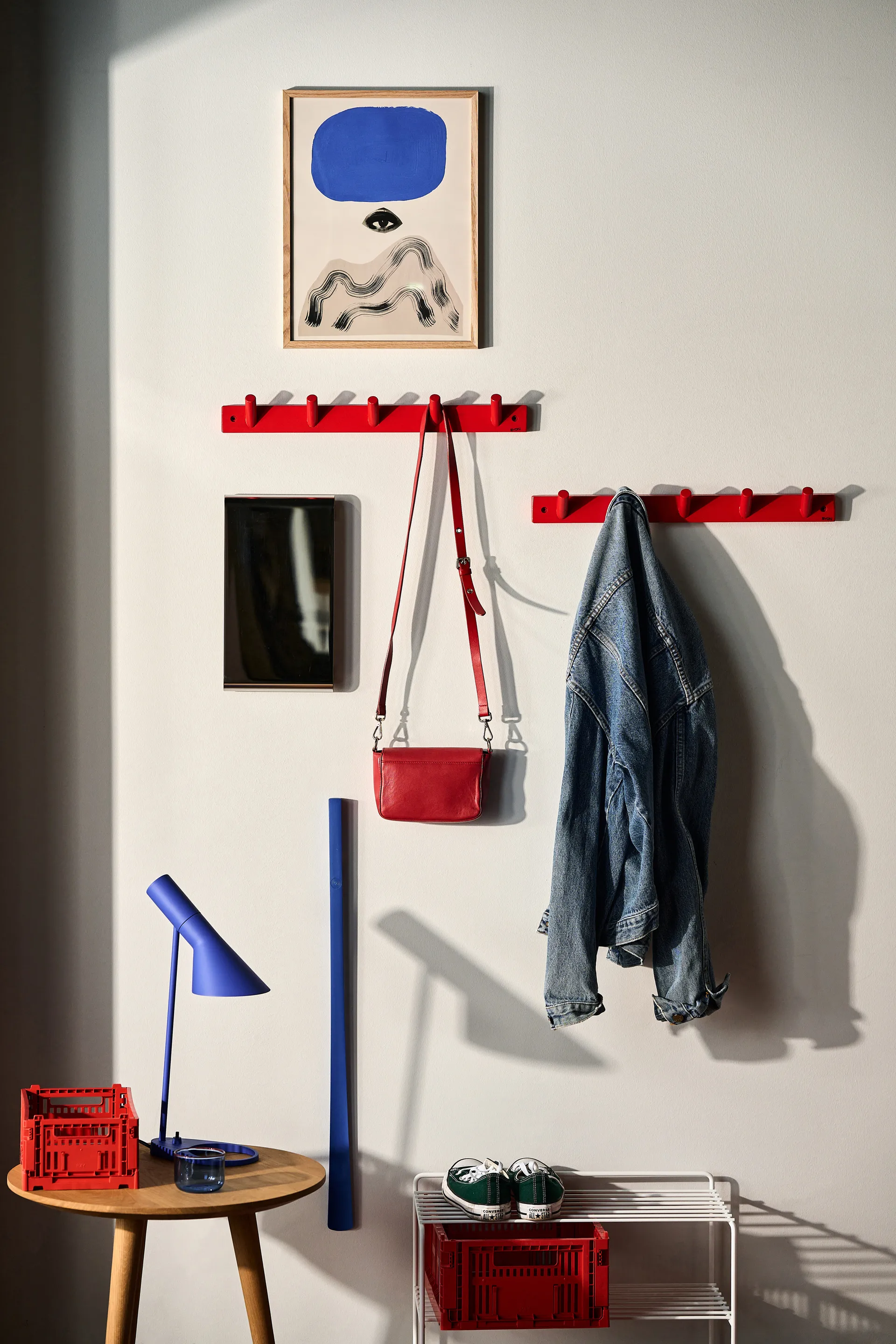 Else kapstok 5 haken, Rood Byon