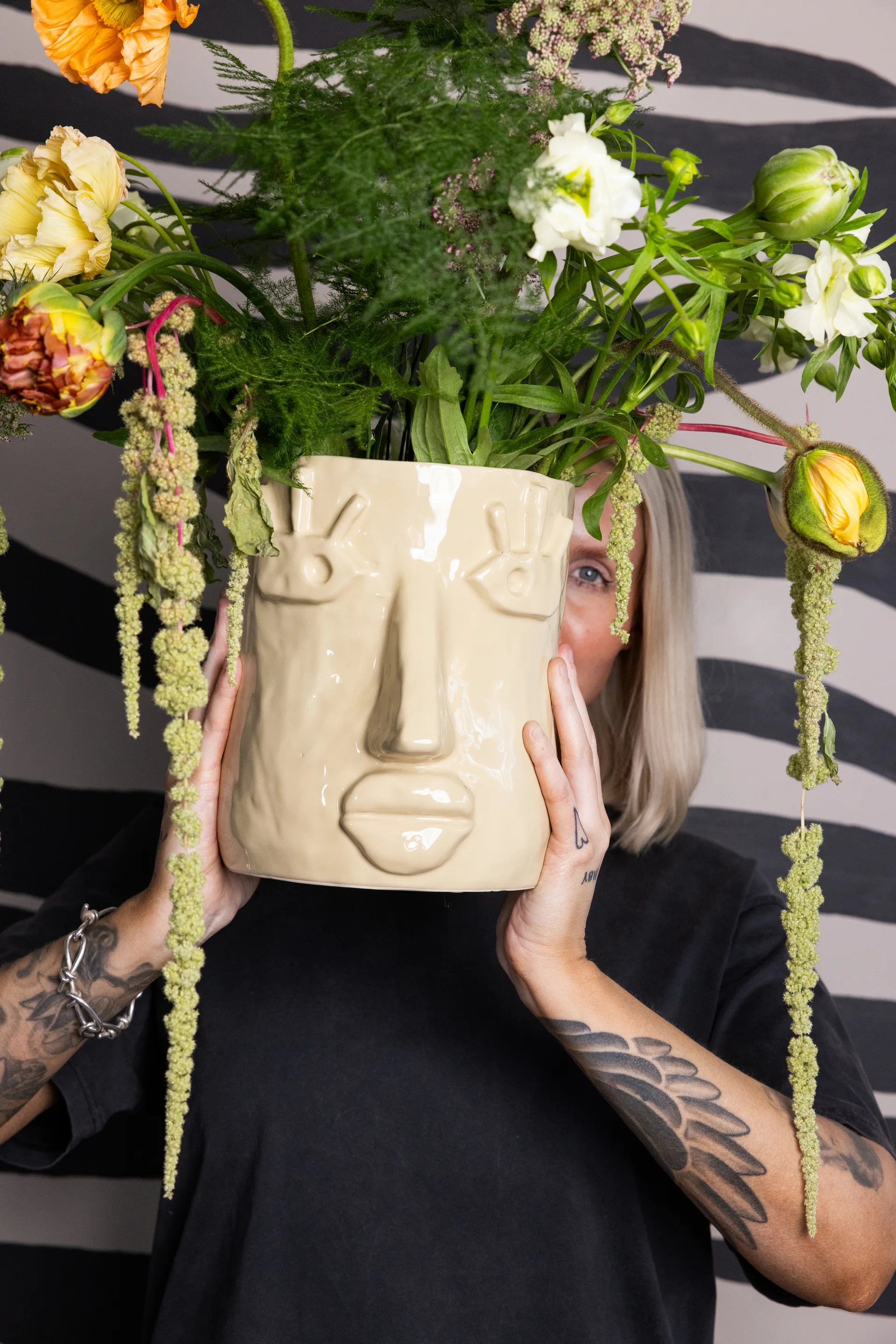 Facy pot L 24x19x22 cm, Beige Byon