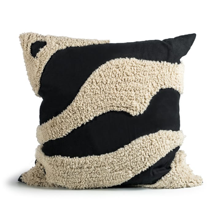 Fluffy kussen 50x50 cm - Black-beige - Byon