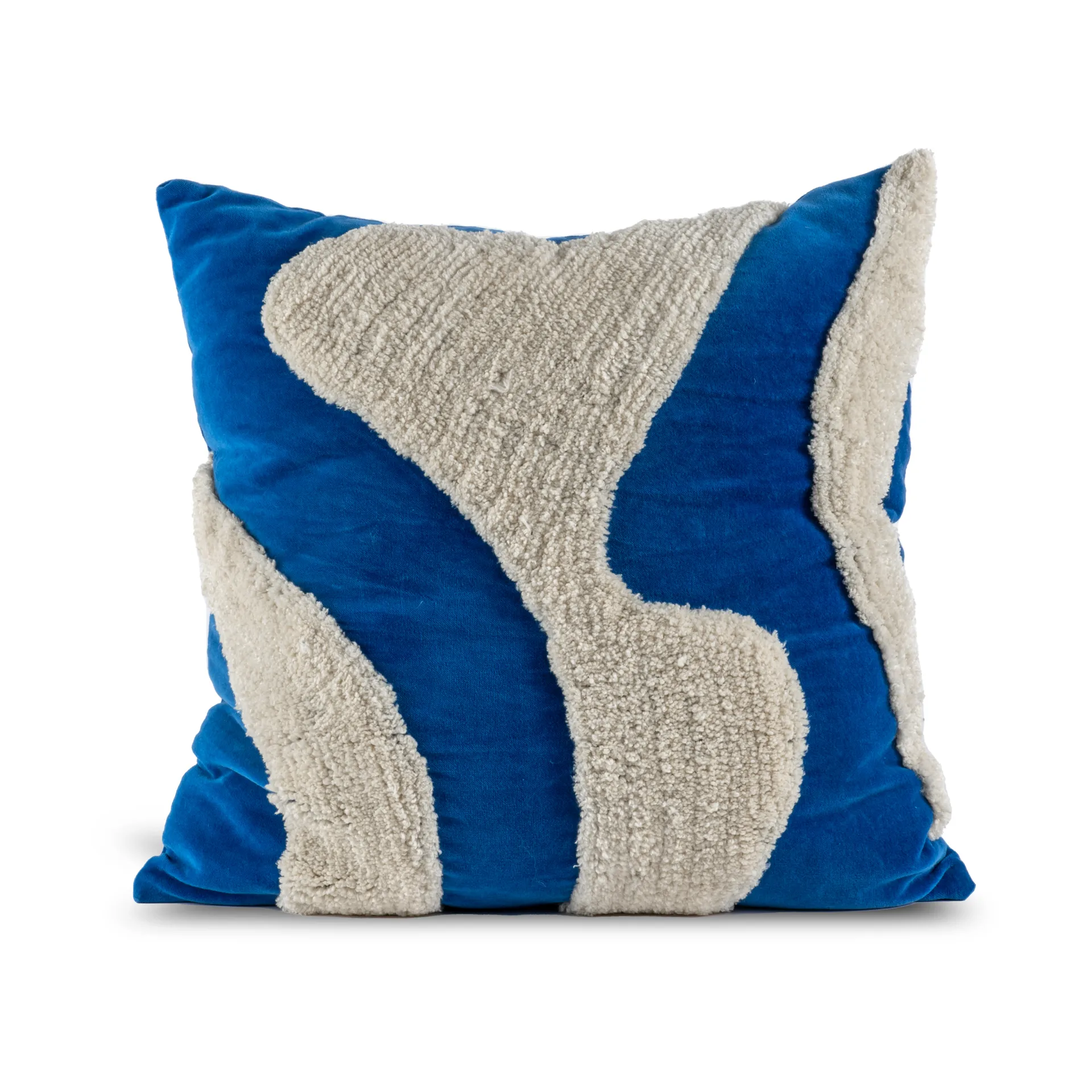 Fluffy kussen 50x50 cm, Blue-beige Byon